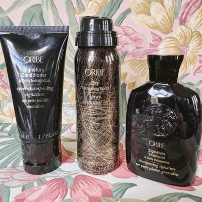Oribe Signature Shampoo And Conditioner Bundle Travel Size Texturizing Spray New