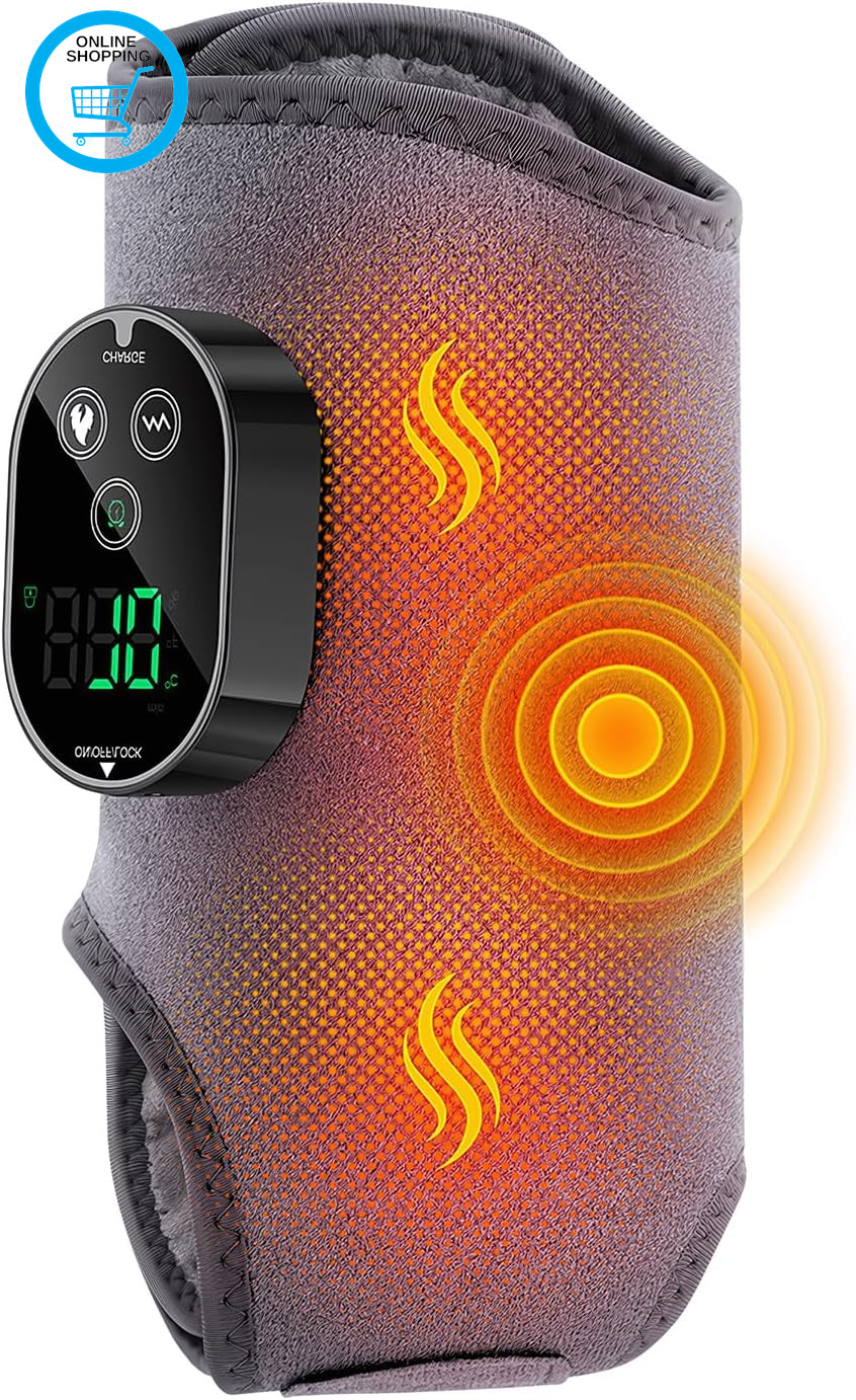 Cordless Ankle Calf Massager, 4 in 1 Foot Massager with 3 Mode and 5 Heat Level,