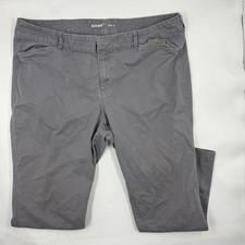 Old Navy Pants Womens 16 Gray Pixie Chino Tapered Twill Slim Stretch Pockets Zip