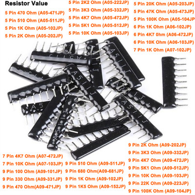 1/8W 5 6 7 9 Pin DIP ±5% Netzwerk Array Widerstände Bereich 100Ω/Ohm-100KΩ/Ohm