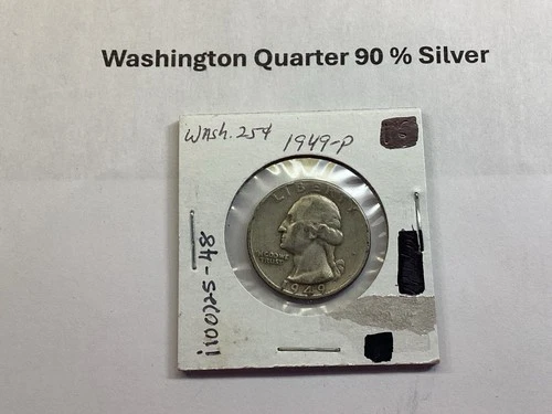 1949 Washington Silver Quarter from Philadelphia Mint i100725 48i