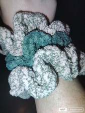 Handmade Crochet Velvet Hair Scrunchies Lot Of 6
