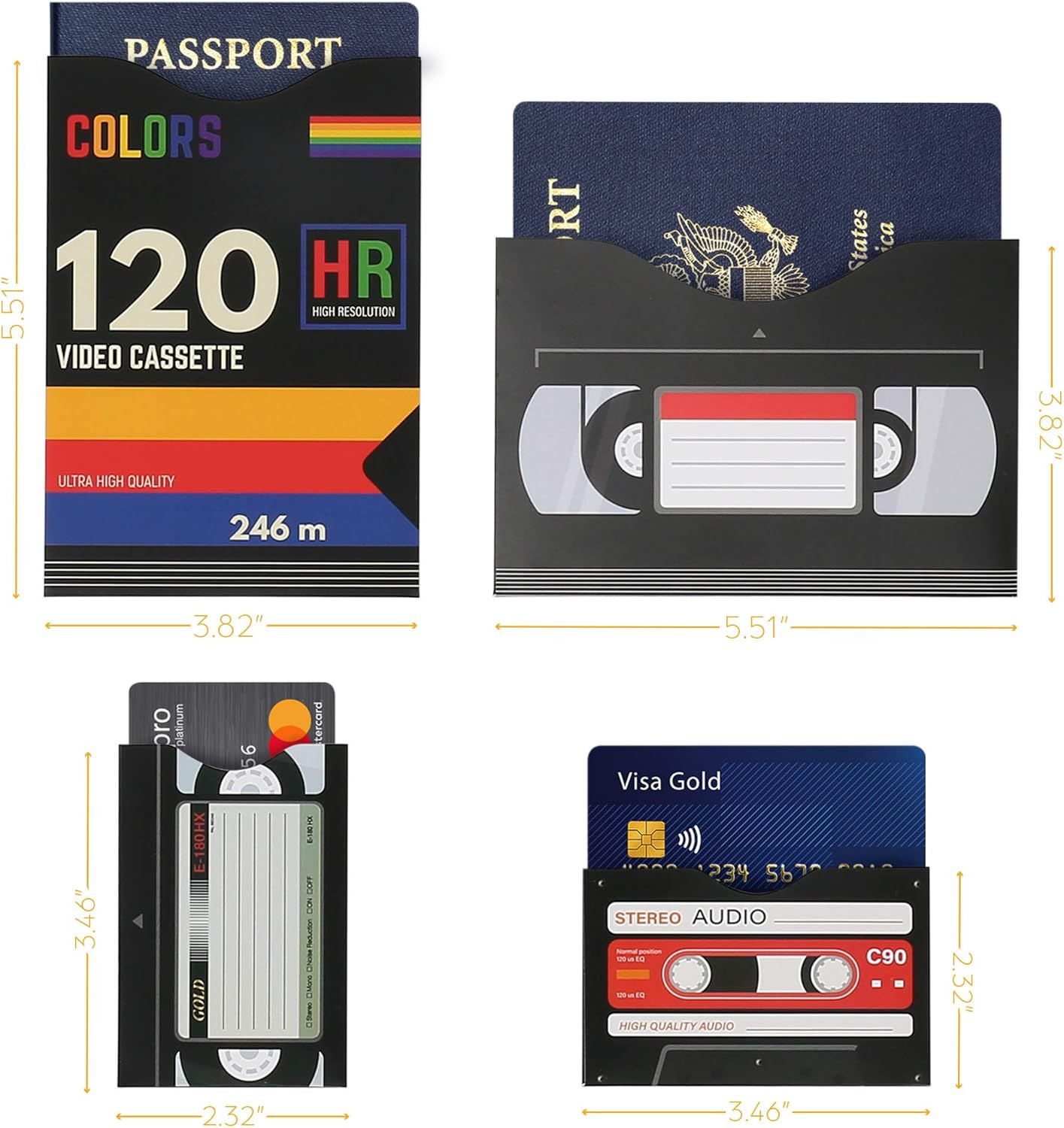 RFID Blocking Sleeves (19 Pack, 14 Credit Card Sleeves + 5 Passport Sleeves) Fo