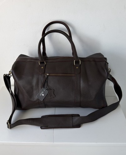 Genuine Full Grain Leather Duffle Bag Brown New with Tags