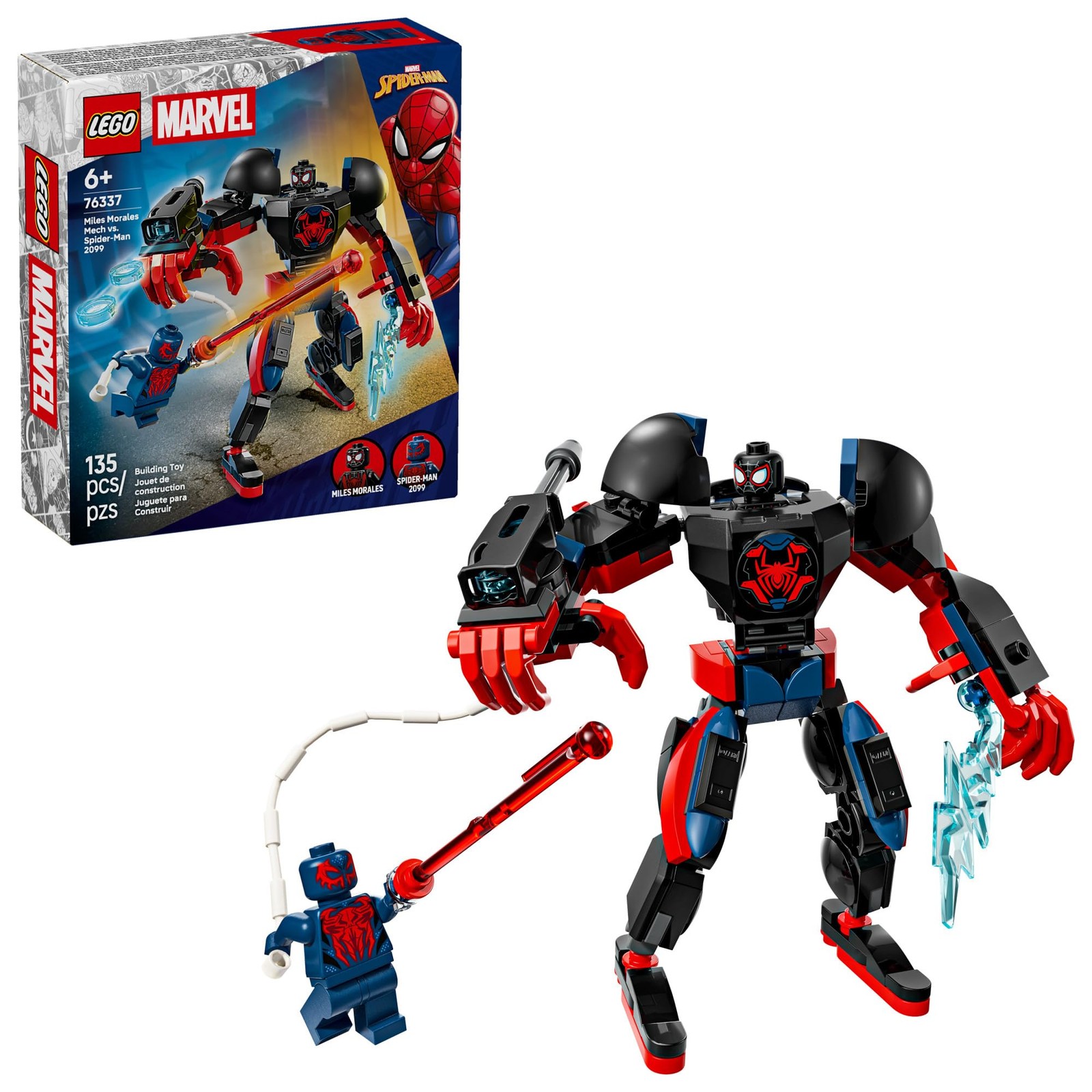 LEGO Marvel Miles Morales Mech vs. Spider-Man 2099 Building Toy for Boys & Girls