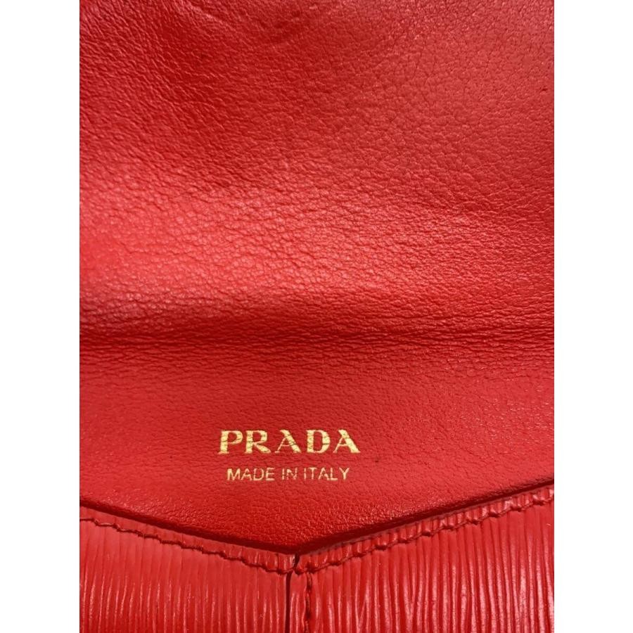 Used PRADA◆Document case/long wallet/leather/red/… - image 3