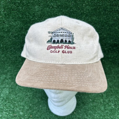 #ad #ad Vintage Campbell House Golf Club Hat Leather StrapBack Cap Suede Bib Bill Read $24.16