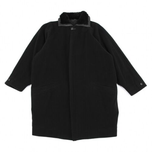 GIANNI VERSACE Collar Fur Back Quilting Long Coat… - image 1