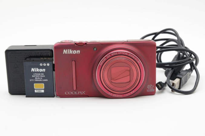 Near MINT] Nikon COOLPIX S9500 Red Digital Compact Camera 18.1MP