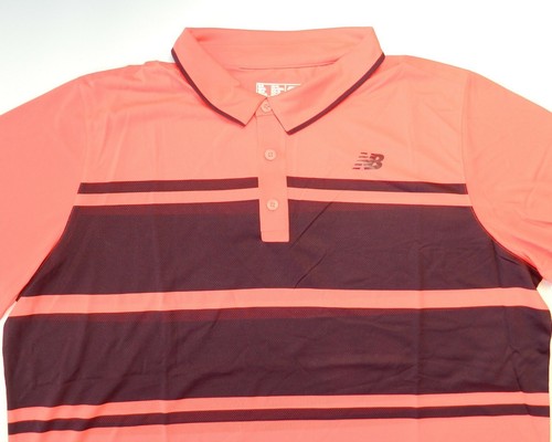 New Balance Herren Polo Golf Shirt Turnier Garn gefärbt rot Flamme Gr. XL 2X Neu - Bild 8 von 8