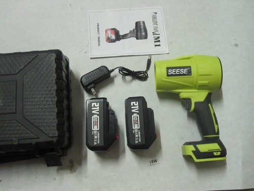 Seese Cordless Handheld Violent Fan/Leaf Blower + 2 Batteries/Charger/Case - NEW