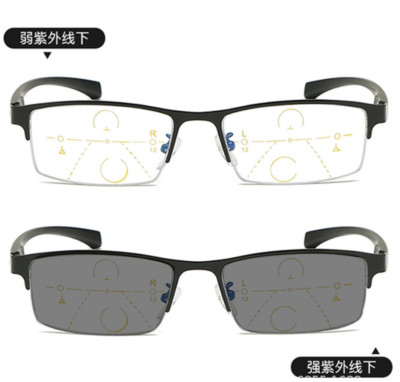 Anti Blue ray Multifocal Progressive Transition grey Reading glasses Far/near