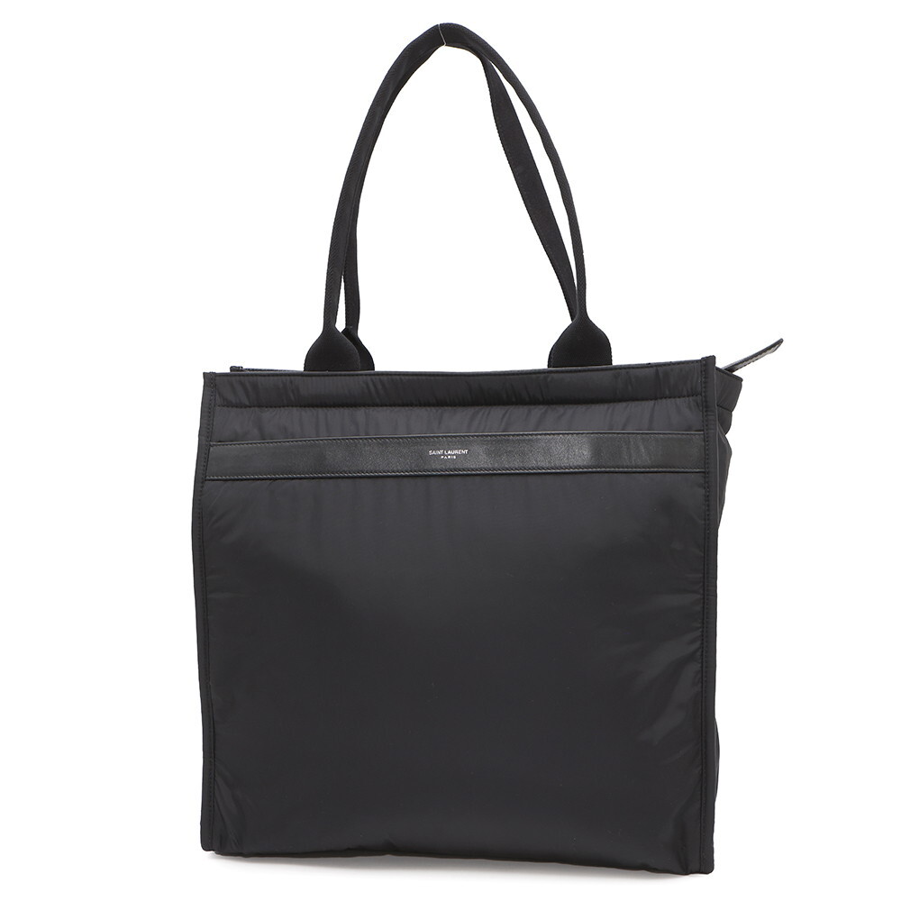 SAINT LAURENT PARIS Borsa da città in nylon pelle nera 729297