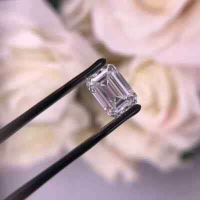 .50 CT Natural White Diamond, Emerald Cut, VVS1, D Grade Certified D01