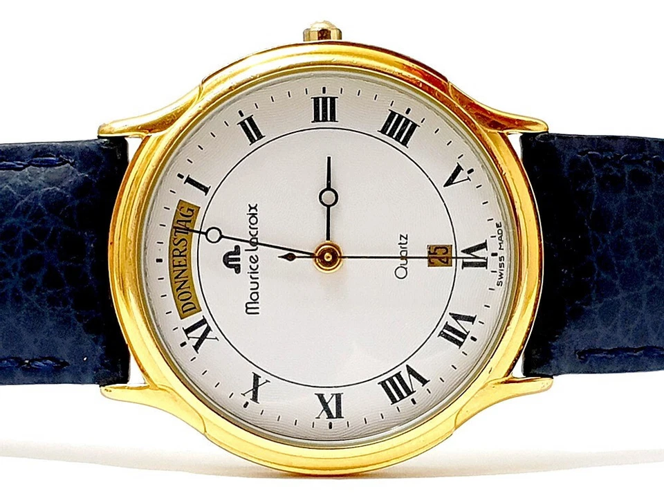 Maurice Lacroix Pontos Day-Date 97929 Quarz Herren Armbanduhr um 2000 - Bild 2 von 4