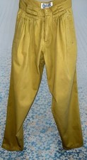 Vtg Code Zero Pleated Pants Mustard Yellow Tag Sz. 27 x 31 - Measure 25.5 x 29.5