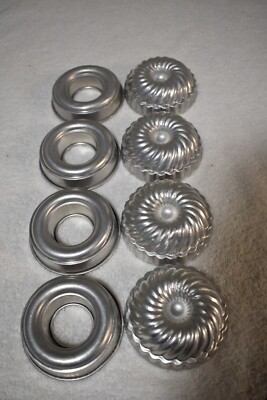 Vintage Lot Of 8 Aluminum Jello Molds - two different styles