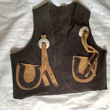Handmade Vintage Brown Suede Children's Cowboy Western Vest