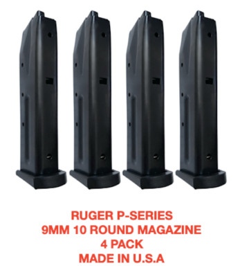 Ruger P-Series 9mm 10 Round Magazine 4 PACK