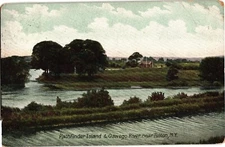NEW YORK Fulton Pathfinder Island & Oswego River c1908 Postcard