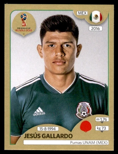 Panini World Cup 2018 (SWISS GOLD VERSION) Jesus Gallardo (Mexico) No. 458