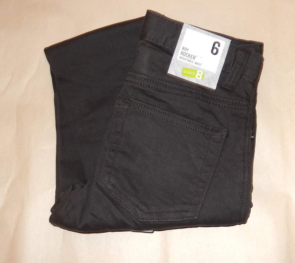 Crazy 8 Boys' Rocker Adjustable Waist Twill Pants, Dark Grey - Image 2 of 4
