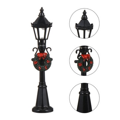 2 Mini Réverbères Noël – Modèles De Lampadaires En Résine – 12 Cm – Décoration Maison De Poupée, Jardin De Fée – Cadeau Enfant – Résistant