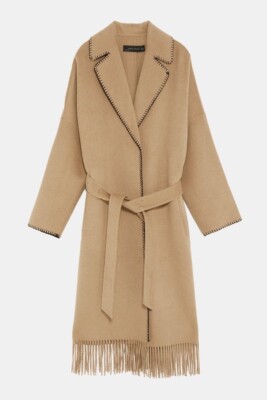 zara belted double breasted coat