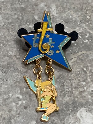 DISNEY DLRP WALT BRIEF SERIE PIN ANSTECKER TINKER BELL ON A SWING LETTER T