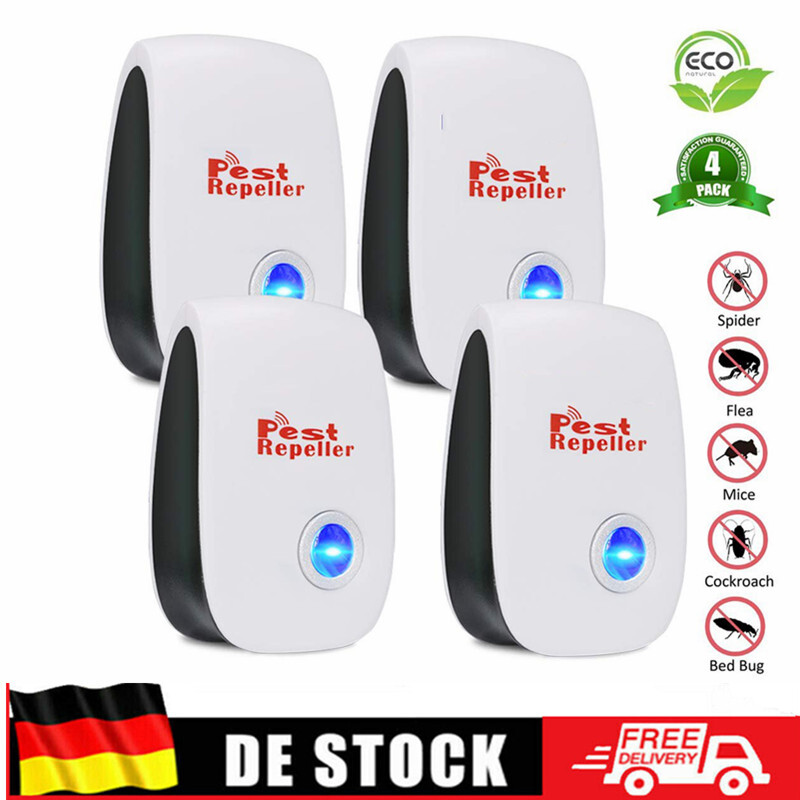 4X Ultraschall Schädlingsbekämpfer Schutz Gegen Mäuse Ratten Insekten Neu
