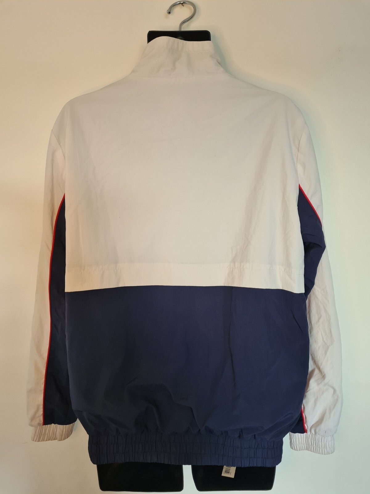 FILA Giacca a vento linea nera bianca e blu full zip uomo media grande