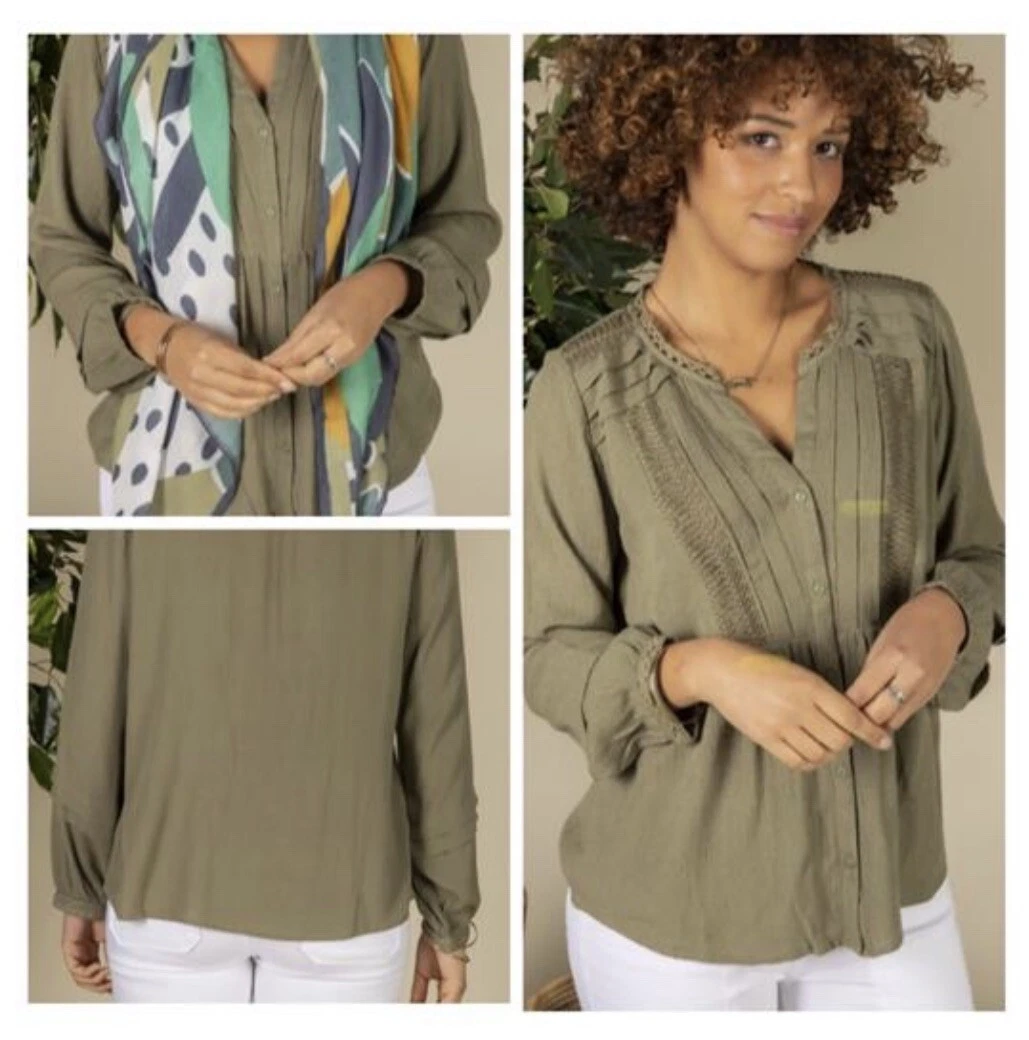 Captain Tortue Miss Captain Smock Blouse With Braid Size 40 Uk 12 BNWT