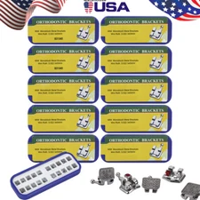 10Box AZDENT Orthodontic Dental Bracket Monoblock MIM Mini Roth.022 345 Hooks