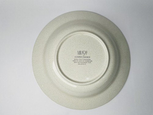 Set of 2 Vintage Mikasa Fruit Panorama Soup Bowls 9 1/4" Country Classics Rimmed - Picture 4 of 8
