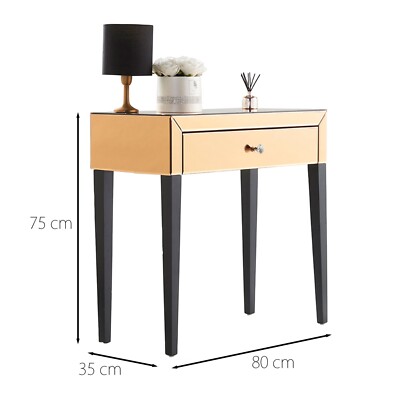 Rose Gold Mirrored Dressing Table 1 Drawer Dresser Desk Vanity Mirrored Finish | eBay Rose Gold Mirrored Dressing Table 1 Drawer Dresser Desk Vanity Mirrored Finish | eBay