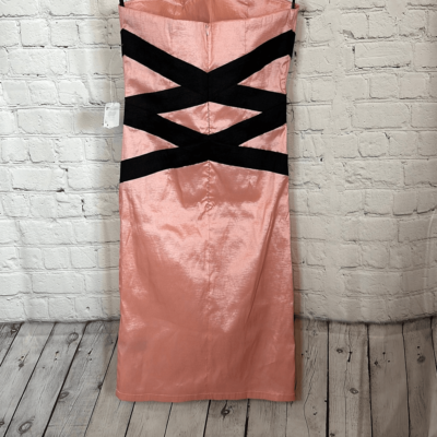 Forever 21 Women's Pink Black Strapless Prom Wedding Formal Dress size  Small P | eBay