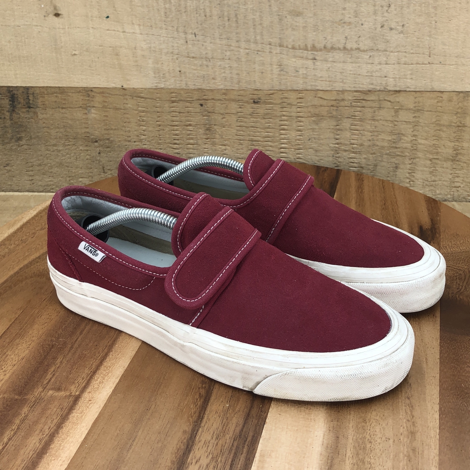 Red Slip On Low Top Sneakers Shoes Size 