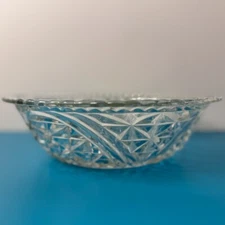 Large Crystal Glass Fruit Bowl~Centerpiece Bowl~11" in Width~Scalloped Edge