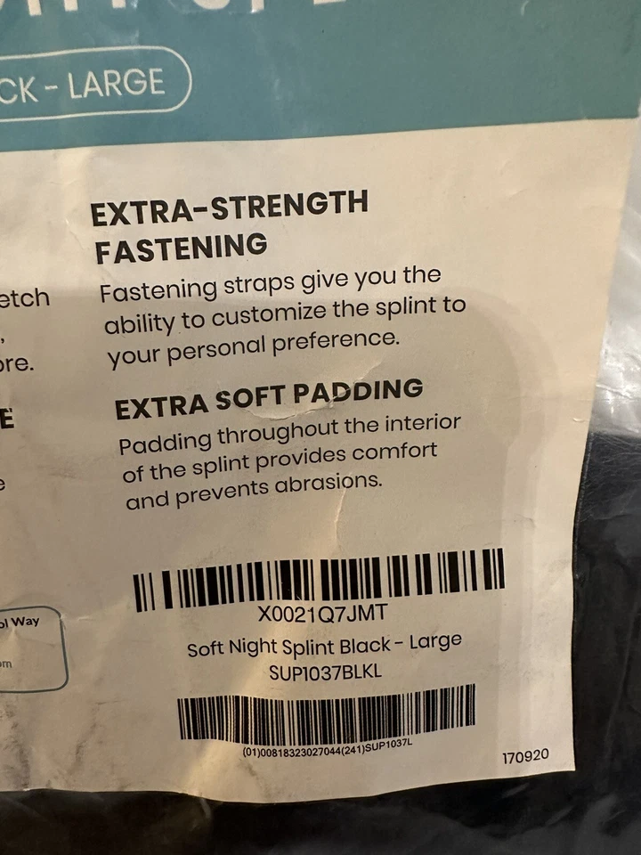 Vive Soft Night Splint Black Small New Plantar Fasciitis - Image 3 of 4