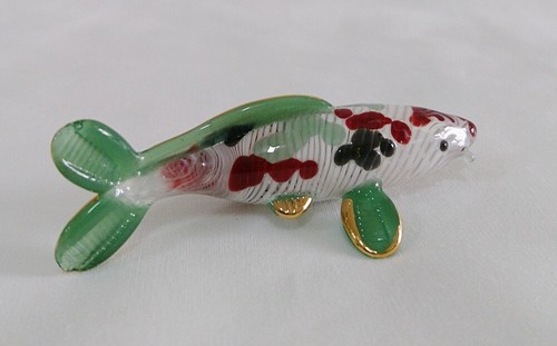 Mundgeblasenes Glas ein Paar Karpfen Miniatur Figur Sammlerstücke Souvenir Geschenk - Bild 6 von 10