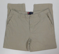 Chaps Mens Khaki Flat Front Pants Size 38x30