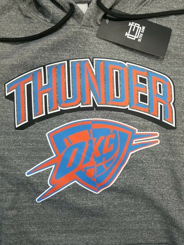 New Ultra NBA Oklahoma City Thunder Gray Fleece Pullover Hoodie Size L Msrp $75
