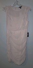 NWT Womens Express Mini Dress S Small Flutter Sleeve Ruching Light Pink