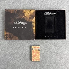 S.T. Dupont Fantasies Lighter Pink Rose Flower Pattern W/ Box