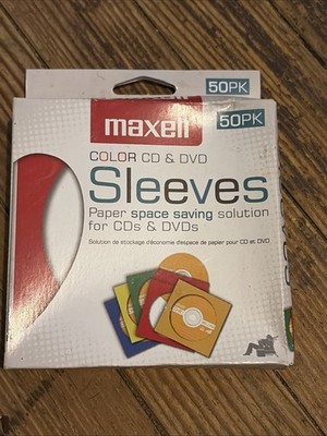 New Box Maxell Color CD & DVD Sleeves 100 Pack Sealed Old Stock | eBay