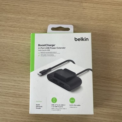 Belkin Boost Charge 4-Port USB Power Extender 2x USB -A 2x USB -C Schwarz NEU