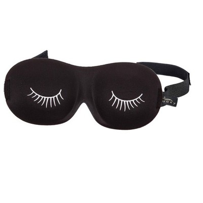 Bucky Ultralight Comfortable Contoured Travel Sleep Eye Mask Black Eyelash