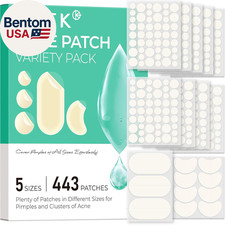 443 Count Pimple Patches for Face, Hydrocolloid Acne Cover Patch Bulk