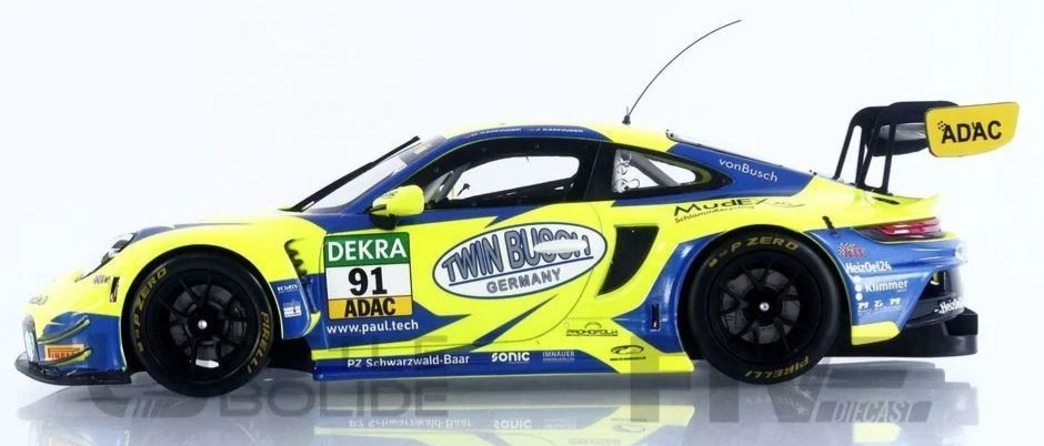 Porsche 911 GT3 R miniature de course 2024 IXO pour collectionneur de voiture