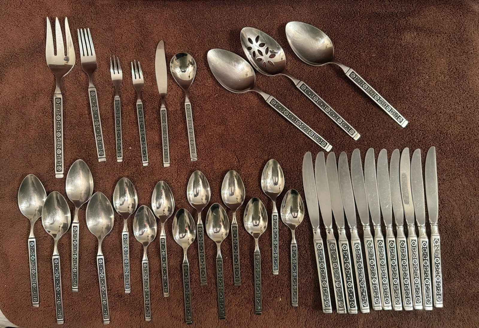 GORHAM HACIENDA MCM Stainless Flatware Set 34 Pieces Replacement Mixed Lot
